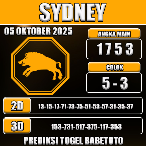 PREDIKSI TOGEL SYDNEY 05 OKTOBER 2025
