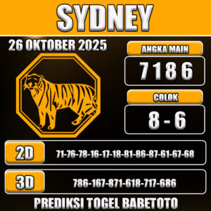 PREDIKSI TOGEL SYDNEY 26 OKTOBER 2025
