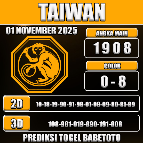 PREDIKSI TOGEL TAIWAN 01 NOVEMBER 2025