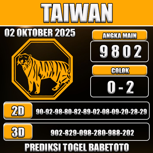 PREDIKSI TOGEL TAIWAN 02 OKTOBER 2025