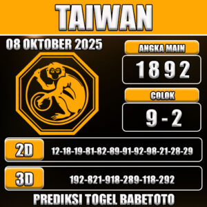 PREDIKSI TOGEL TAIWAN 08 OKTOBER 2025