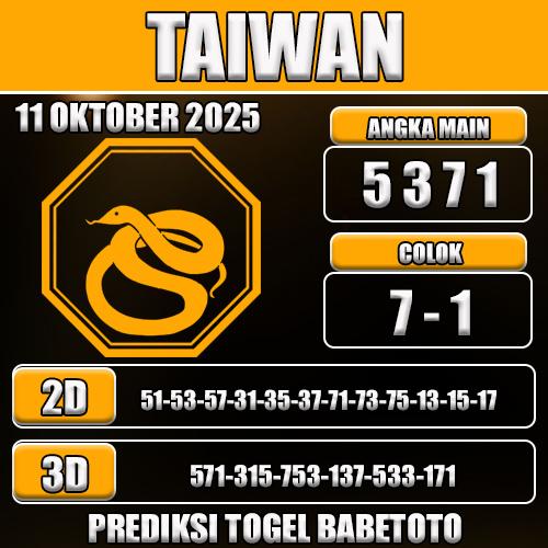PREDIKSI TOGEL TAIWAN 11 OKTOBER 2025