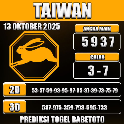 PREDIKSI TOGEL TAIWAN 13 OKTOBER 2025