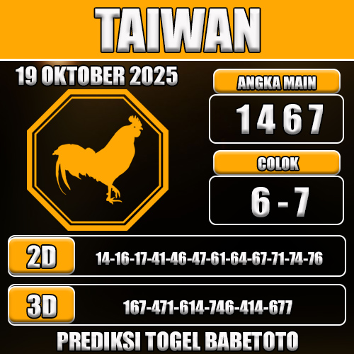 PREDIKSI TOGEL TAIWAN 19 OKTOBER 2025
