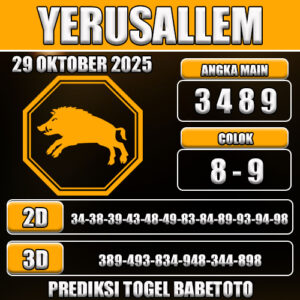 PREDIKSI TOGEL YERUSALLEM 29 OKTOBER 2025