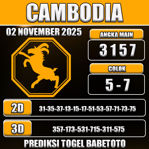 PREDIKSI TOGEL CAMBODIA 02 NOVEMBER 2025