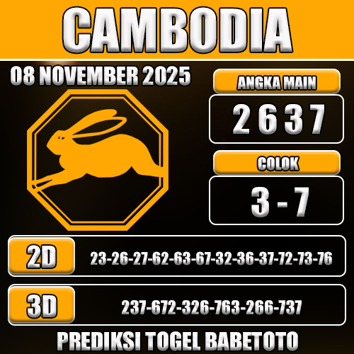 PREDIKSI TOGEL CAMBODIA 08 NOVEMBER 2025