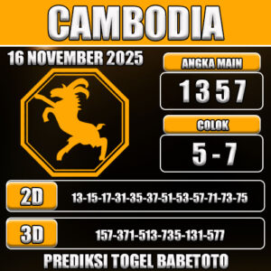 PREDIKSI TOGEL CAMBODIA 16 NOVEMBER 2025