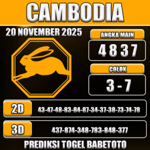 PREDIKSI TOGEL CAMBODIA 20 NOVEMBER 2025