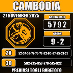 PREDIKSI TOGEL CAMBODIA 27 NOVEMBER 2025