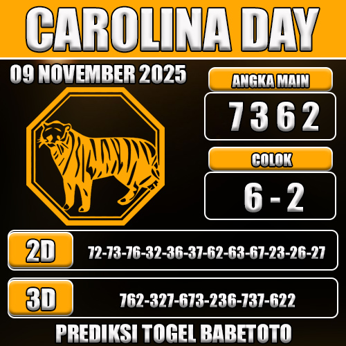 PREDIKSI TOGEL CAROLINA DAY 09 NOVEMBER 2025