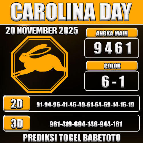 PREDIKSI TOGEL CAROLINA DAY 20 NOVEMBER 2025