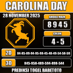 PREDIKSI TOGEL CAROLINA DAY 28 NOVEMBER 2025