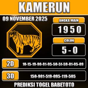 PREDIKSI TOGEL KAMERUN 09 NOVEMBER 2025