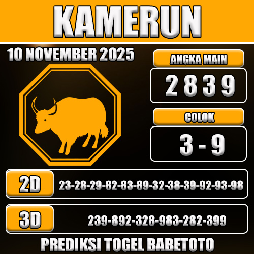 PREDIKSI TOGEL KAMERUN 10 NOVEMBER 2025