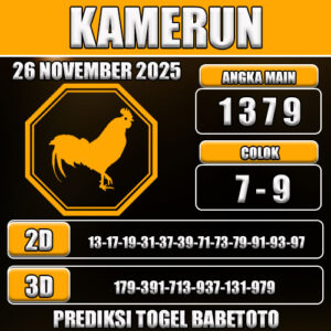 PREDIKSI TOGEL KAMERUN 26 NOVEMBER 2025