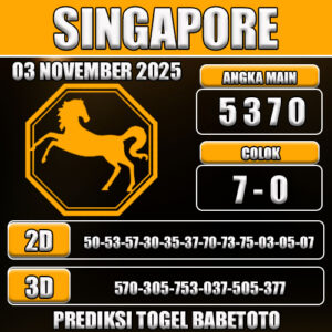 PREDIKSI TOGEL SINGAPORE 03 NOVEMBER 2025