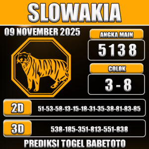PREDIKSI TOGEL SLOWAKIA 09 NOVEMBER 2025