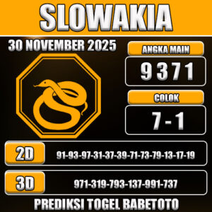 PREDIKSI TOGEL SLOWAKIA 30 NOVEMBER 2025