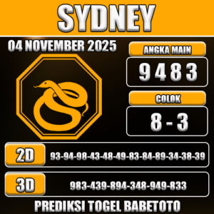 PREDIKSI TOGEL SYDNEY 04 NOVEMBER 2025