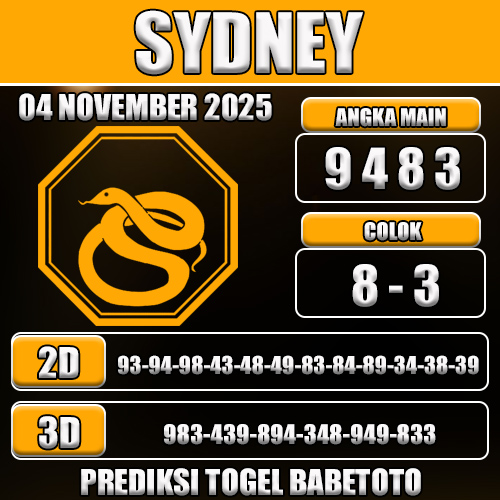 PREDIKSI TOGEL SYDNEY 04 NOVEMBER 2025