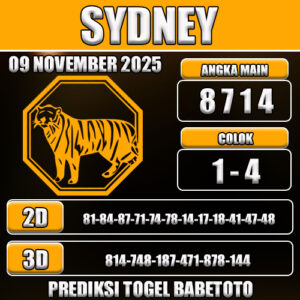 PREDIKSI TOGEL SYDNEY 09 NOVEMBER 2025