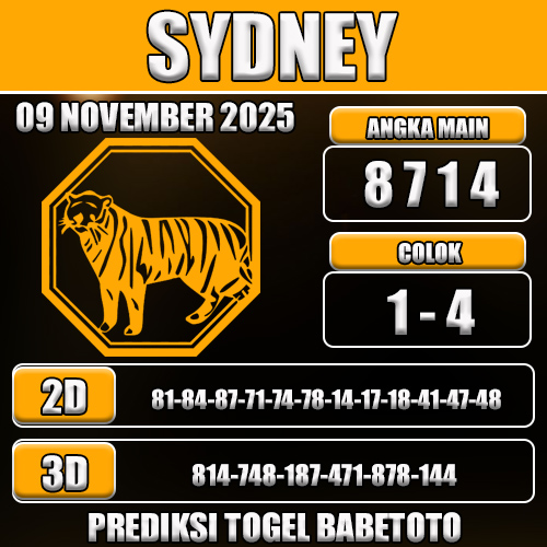 PREDIKSI TOGEL SYDNEY 09 NOVEMBER 2025