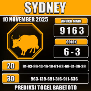 PREDIKSI TOGEL SYDNEY 10 NOVEMBER 2025