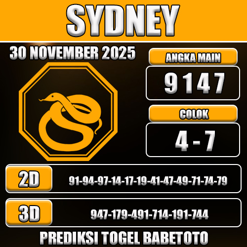 PREDIKSI TOGEL SYDNEY 30 NOVEMBER 2025