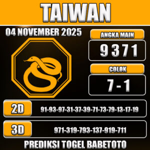 PREDIKSI TOGEL TAIWAN 04 NOVEMBER 2025