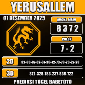 PREDIKSI TOGEL YERUSALLEM 01 DESEMBER 2025