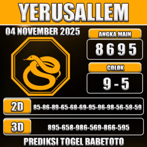 PREDIKSI TOGEL YERUSALLEM 04 NOVEMBER 2025