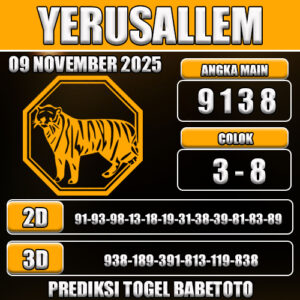 PREDIKSI TOGEL YERUSALLEM 09 NOVEMBER 2025