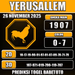 PREDIKSI TOGEL YERUSALLEM 26 NOVEMBER 2025