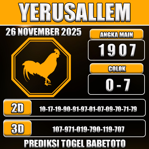 PREDIKSI TOGEL YERUSALLEM 26 NOVEMBER 2025