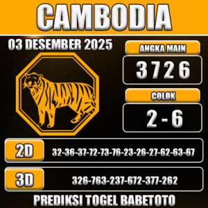 PREDIKSI TOGEL CAMBODIA 03 DESEMBER 2025