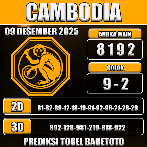 PREDIKSI TOGEL CAMBODIA 09 DESEMBER 2025