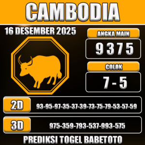 PREDIKSI TOGEL CAMBODIA 16 DESEMBER 2025