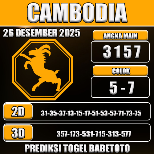 PREDIKSI TOGEL CAMBODIA 26 DESEMBER 2025