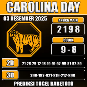 PREDIKSI TOGEL CAROLINA DAY 03 DESEMBER 2025