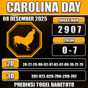 PREDIKSI TOGEL CAROLINA DAY 08 DESEMBER 2025