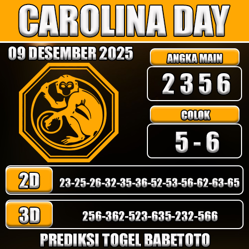 PREDIKSI TOGEL CAROLINA DAY 09 DESEMBER 2025