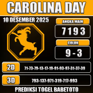 PREDIKSI TOGEL CAROLINA DAY 10 DESEMBER 2025