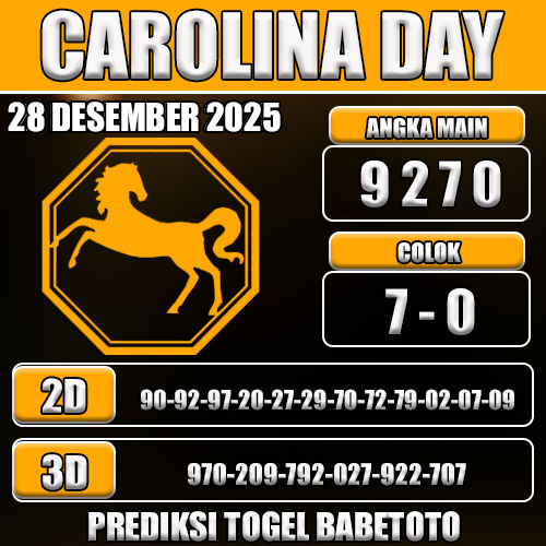 PREDIKSI TOGEL CAROLINA DAY 28 DESEMBER 2025