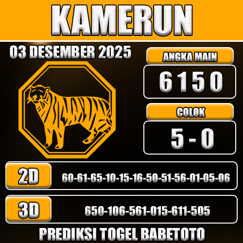 PREDIKSI TOGEL KAMERUN 03 DESEMBER 2025