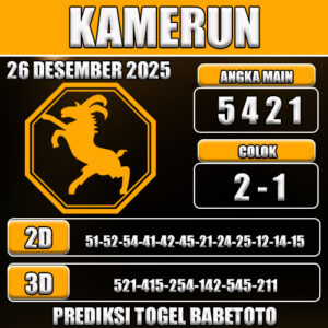 PREDIKSI TOGEL KAMERUN 26 DESEMBER 2025