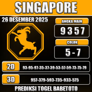 PREDIKSI TOGEL SINGAPORE 26 DESEMBER 2025