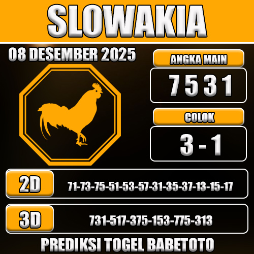PREDIKSI TOGEL SLOWAKIA 08 DESEMBER 2025