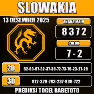 PREDIKSI TOGEL SLOWAKIA 13 DESEMBER 2025