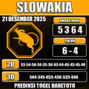 PREDIKSI TOGEL SLOWAKIA 21 DESEMBER 2025
